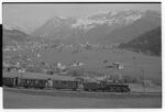 Extrazug der Rhätischen Bahn (RhB) mit Dampflokomotive G 4/5 108, Gepäckwagen D2 4052 sowie Personenwagen A2 1102 und B2 2060 in Klosters