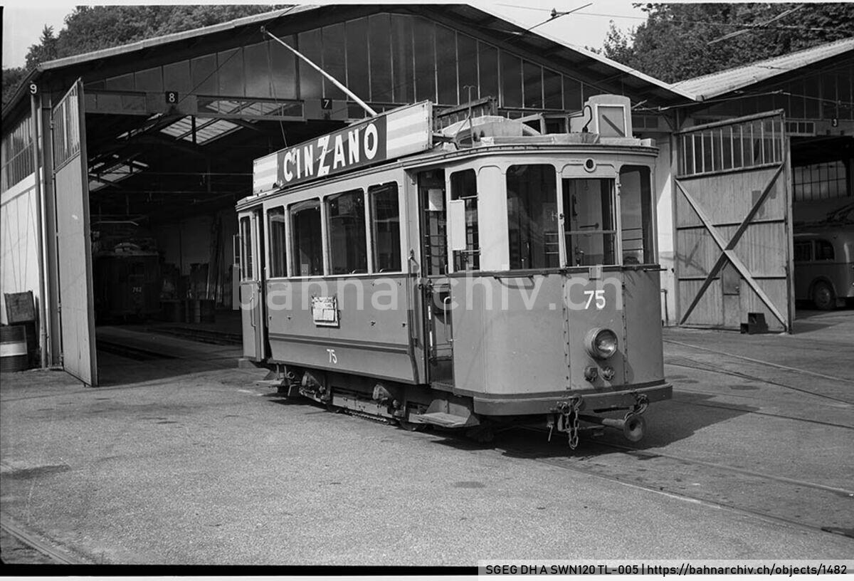 SGEG DH A SWN120 TL-005: Triebwagen Be 2/2 75 der Société des tramways lausannois (TL) in Lausanne