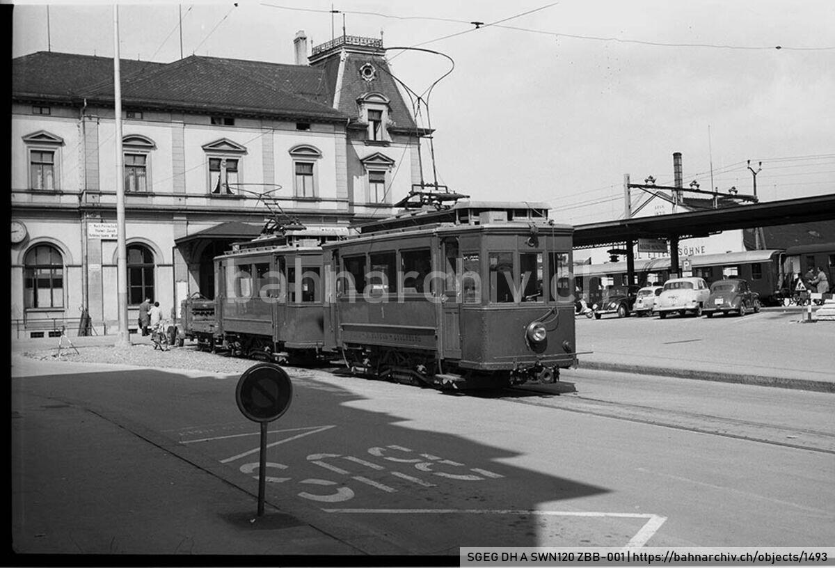 SGEG DH A SWN120 ZBB-001: Triebwagen Be 2/2 1 und Be 2/2 5 der Zuger Berg- und Strassenbahn (ZBB) in Zug