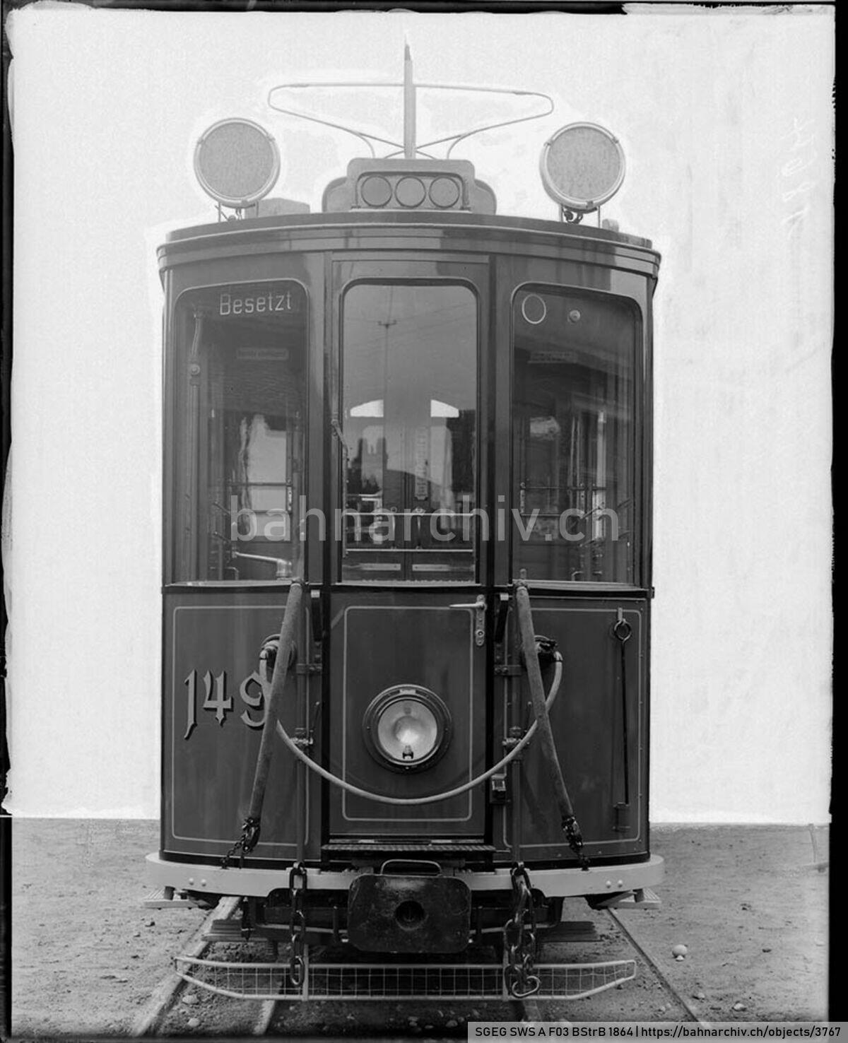 SGEG SWS A F03 BStrB 1864: Triebwagen Ce 2/2 149'' der Basler Strassenbahnen (BStrB) in Schlieren