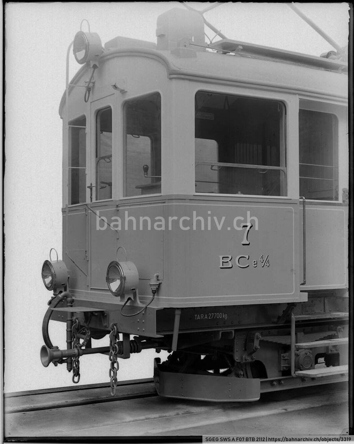 SGEG SWS A F07 BTB 2112: Triebwagen BCe 4/4 7 der Birsigthalbahn-Gesellschaft (BTB) in Schlieren